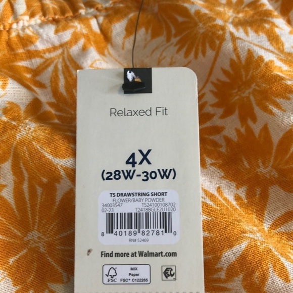 Terra & Sky Women's Plus Size Pull-On Drawstring Linen Shorts Size 4X (28W-30W) - Picture 8 of 9